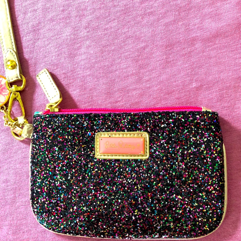 Lilly Pulitzer Glitter Wristlet NWOT